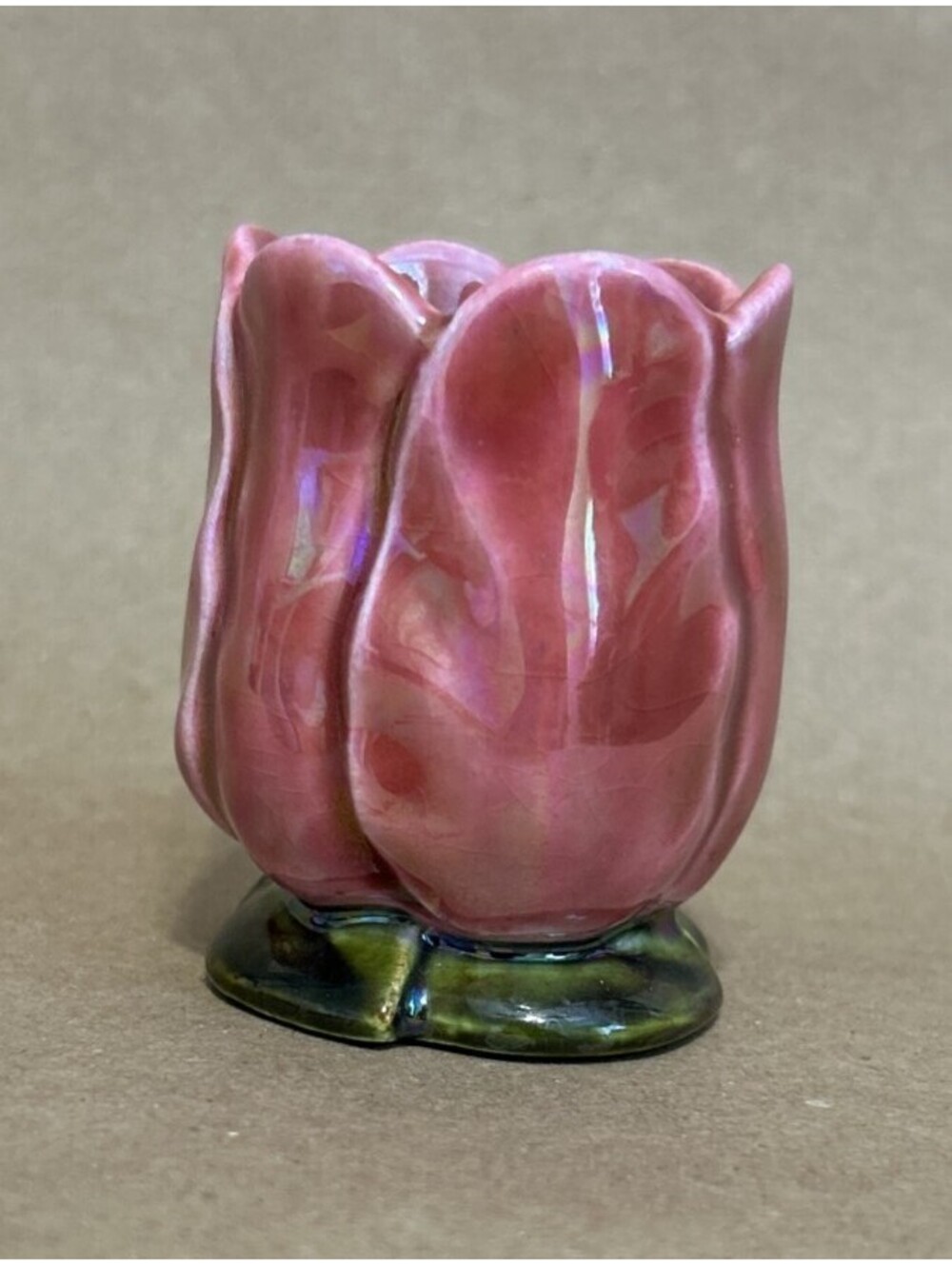 Vintage Hand Painted Tulip Egg Cup signed by Virginia Ferguson